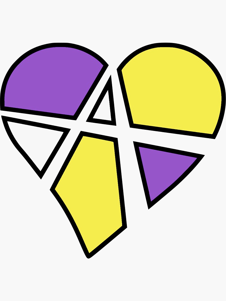 Nonbinary Relationship Anarchy Heart (White) by polyphiliashop