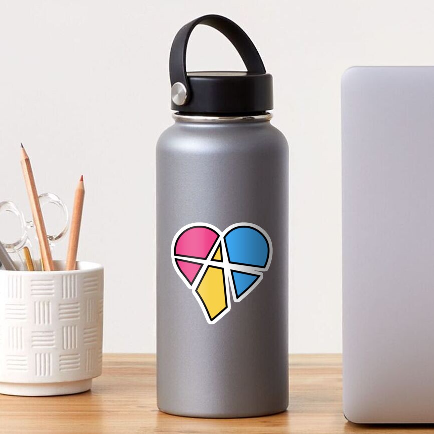 Pansexual Relationship Anarchy Heart (White) Sticker