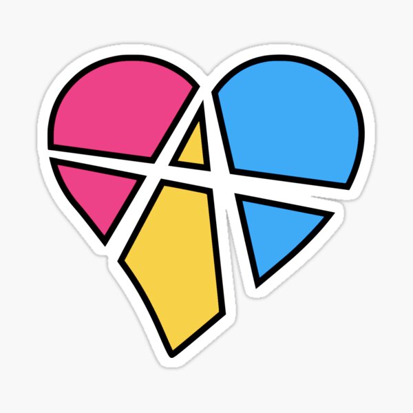 Pansexual Relationship Anarchy Heart (White) Sticker