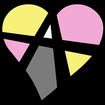 Artwork thumbnail, Queerplatonic Relationship Anarchy Heart (Black) by polyphiliashop