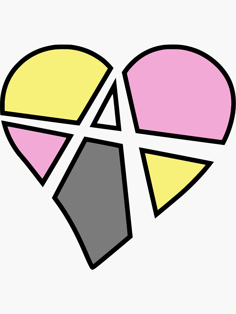 Thumbnail 3 of 3, Sticker, Queerplatonic Relationship Anarchy Heart (Black) designed and sold by polyphiliashop.