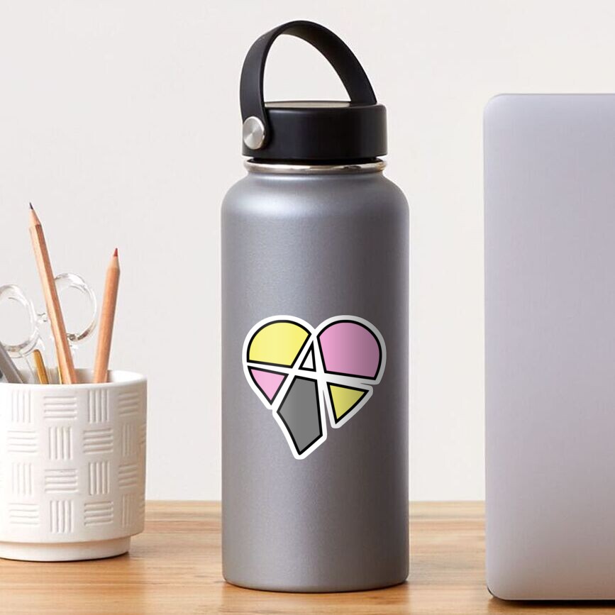 Queerplatonic Relationship Anarchy Heart (White) Sticker