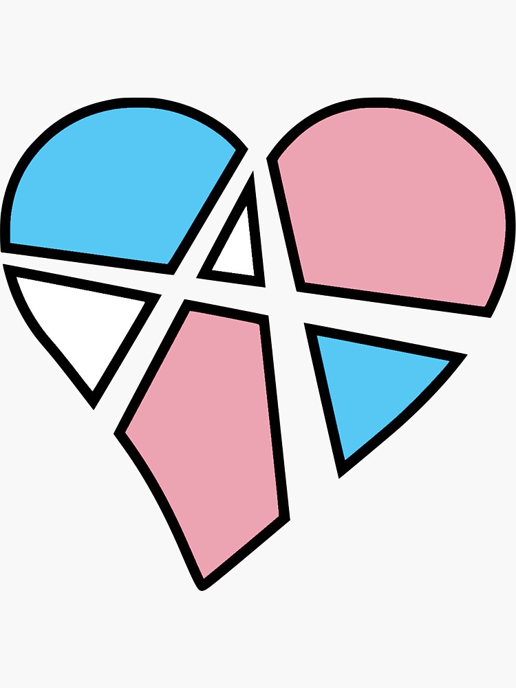 Artwork view, Transgender Relationship Anarchy Heart (White) designed and sold by polyphiliashop