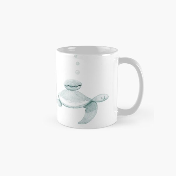 Wasserschildkröte mit Muschel | AQUARELL handgemalt Tasse (Standard)