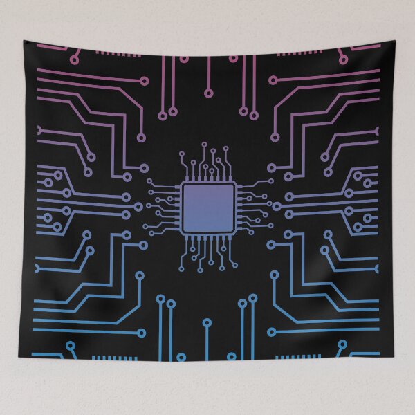 Item preview, A blue and red computer / electrical  circuit designed and sold by crazycollective.