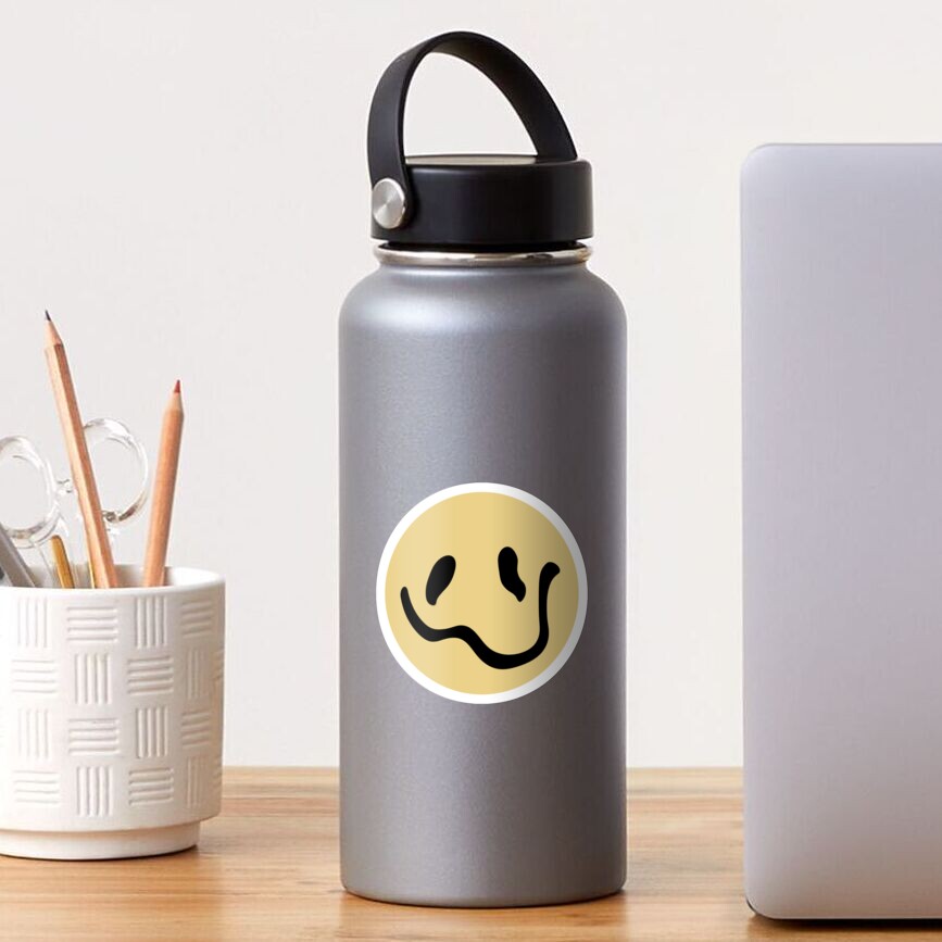 Yellow Distorted Smiley Sticker By Muffinstandd Redbubble