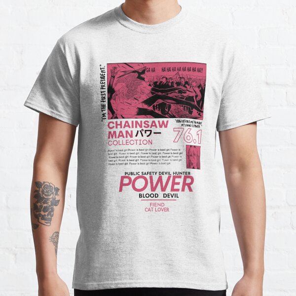 Chainsaw Man Power Devil Streetwear T-shirt classique