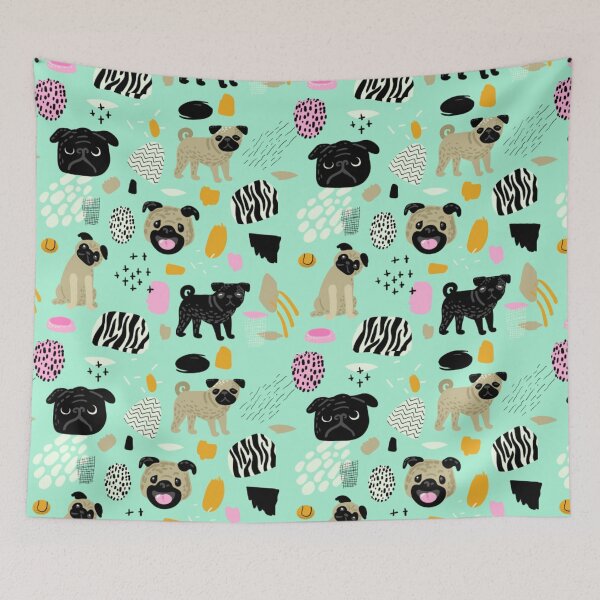 Item preview, fawn pug and black pug pattern designed and sold by THISPUGVIBE.