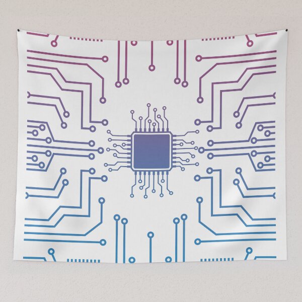 Item preview, A blue and red computer / electrical  circuit designed and sold by crazycollective.