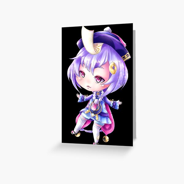 Qiqi - Genshin Impact goodies chibi mignon chinois chine jeu vidéo Carte de vœux