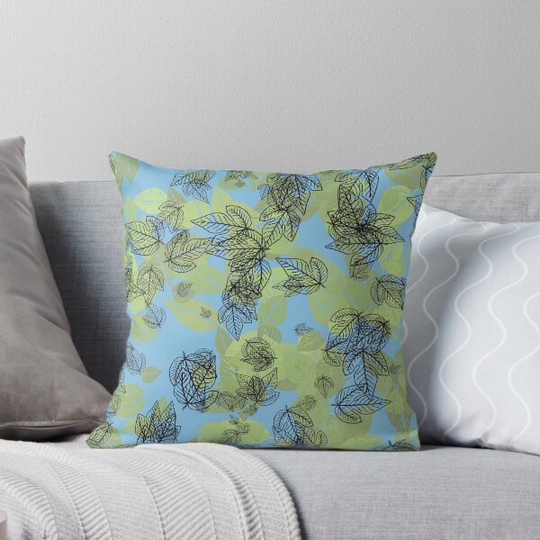 Item preview, Random leaf design - Yellow green and Cornflower designed and sold by textiledesigns.