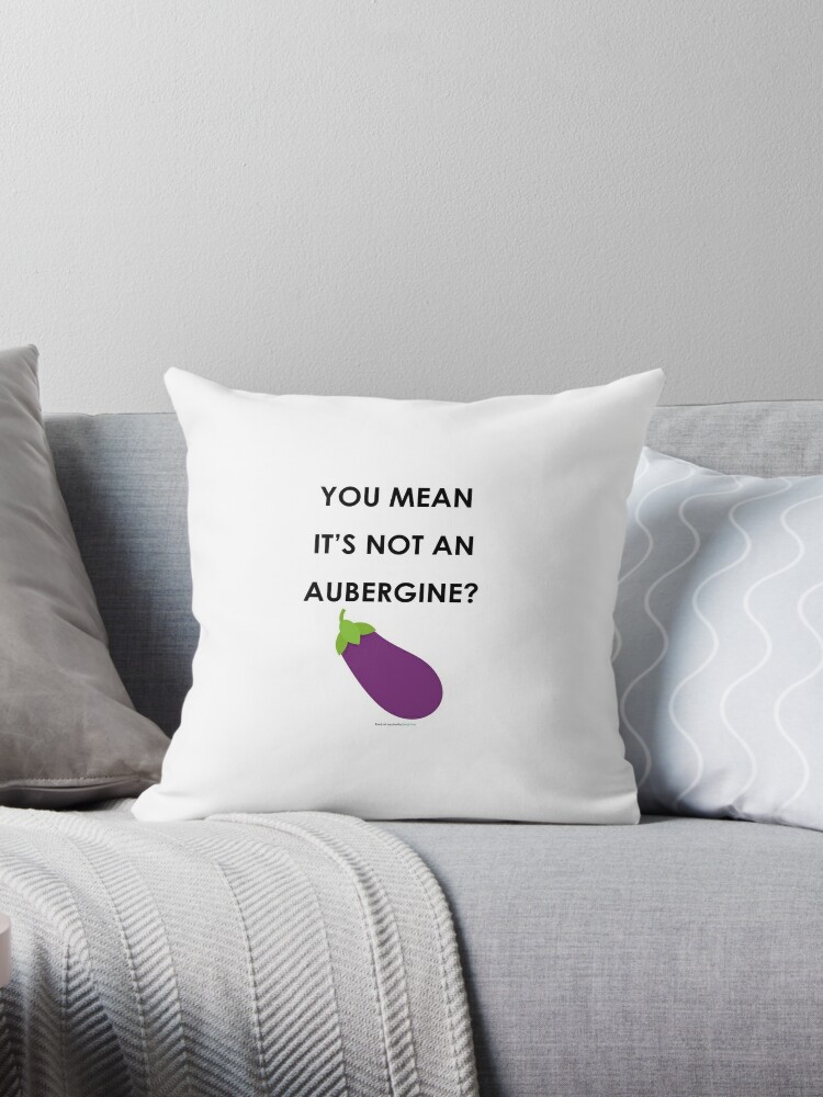 Not An Emoji Aubergine Throw Pillow By Lissmac Redbubble