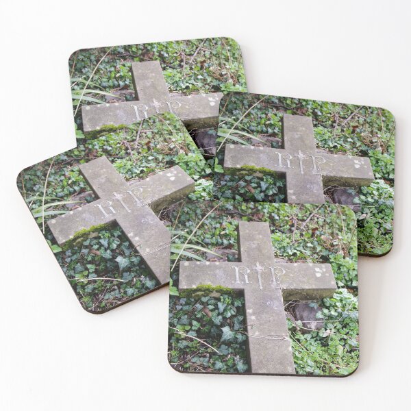 Item preview, Graveyard cross against green leaves with RIP designed and sold by chihuahuashower.