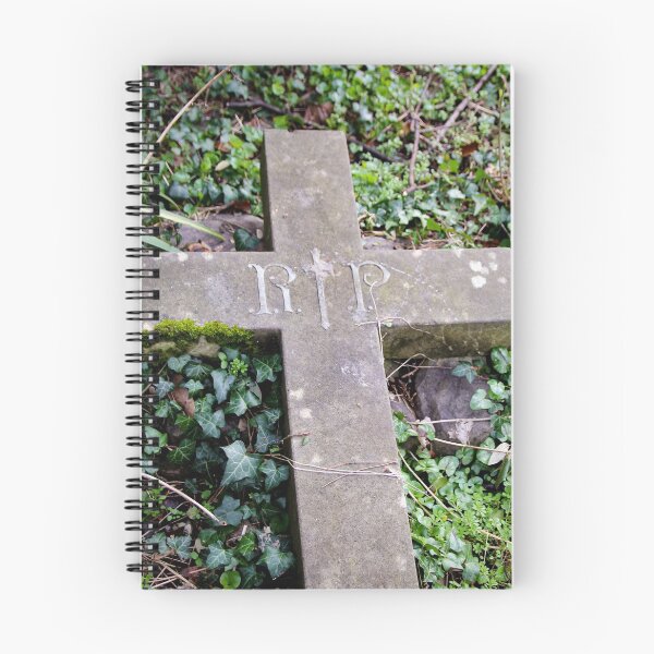 Item preview, Graveyard cross against green leaves with RIP designed and sold by chihuahuashower.