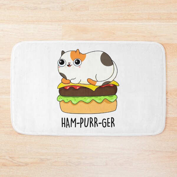 Item preview, Ham-Purr-Ger Funny Kitty Cat Hamburger Puns  designed and sold by punnybone.