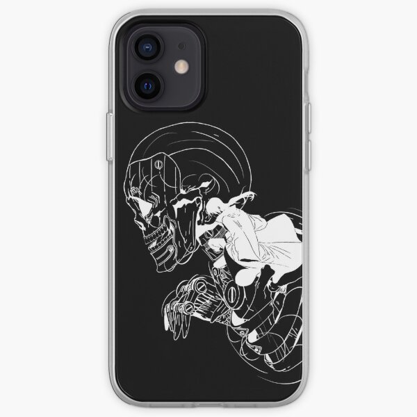 Crâne de ninja (option 02 blanc) Coque souple iPhone