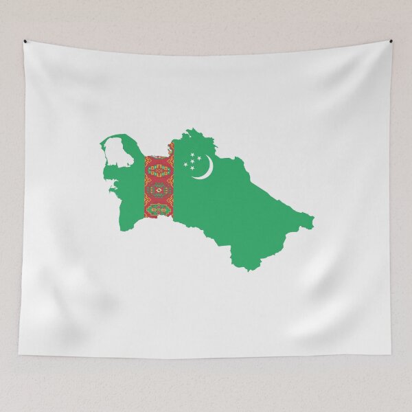 Item preview, Turkmenistan Flag Map designed and sold by FoxShop.