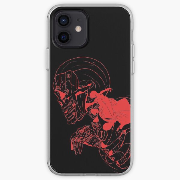 Crâne de ninja (option 03 rouge brique) Coque souple iPhone