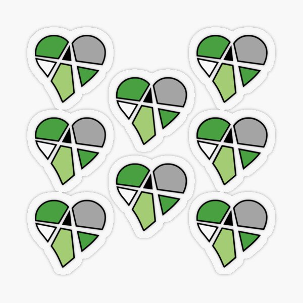 8x Aromantic Relationship Anarchy Heart Transparent Sticker