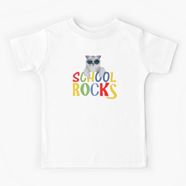 School Rocks. Cool Cat Kids T-Shirt