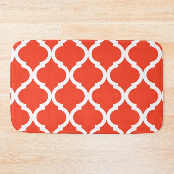 Item preview, Orange plain background and white art deco pattern designed and sold by Brontorino.