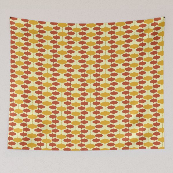 Item preview, Vintage 50s Pattern in Orange and Red Retro Colors designed and sold by 1stAmendMerch.