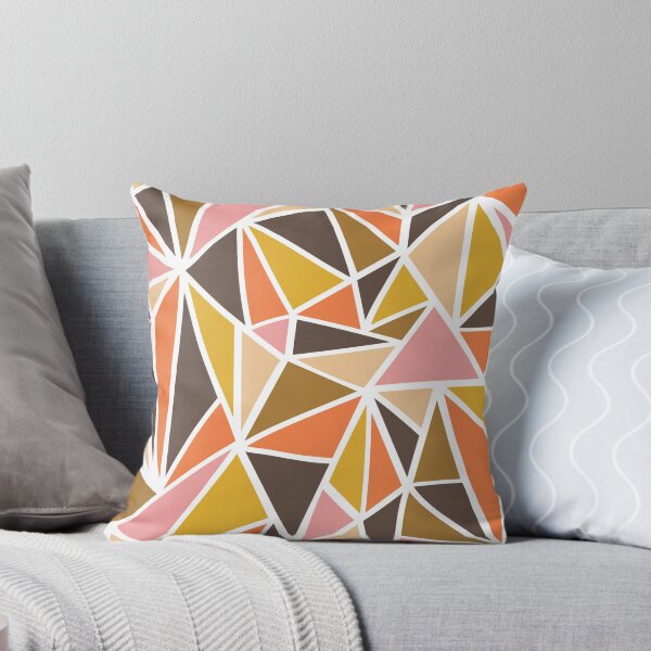 Item preview, Vintage 60s 70s Geometric Pattern in Brown Pink and Orange Retro Colors designed and sold by 1stAmendMerch.