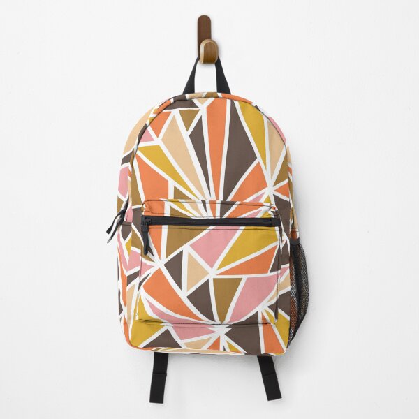 Item preview, Vintage 60s 70s Geometric Pattern in Brown Pink and Orange Retro Colors designed and sold by 1stAmendMerch.