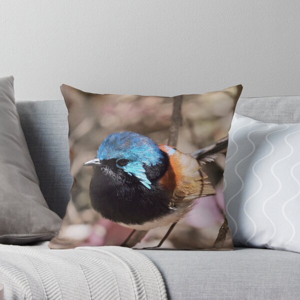 Item preview, Friendly detailed male Red-winged fairywren extreme closeup designed and sold by hendrikspix.