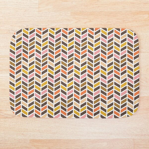 Item preview, Vintage 60s 70s Geometric Herringbone Pattern in Brown Pink and Orange Retro Colors designed and sold by 1stAmendMerch.