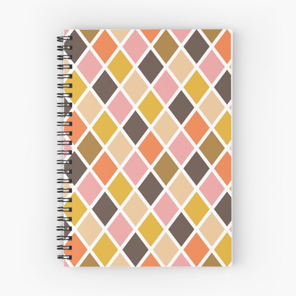 Item preview, Vintage 60s 70s Geometric Argyle Pattern in Brown Pink and Orange Retro Colors designed and sold by 1stAmendMerch.