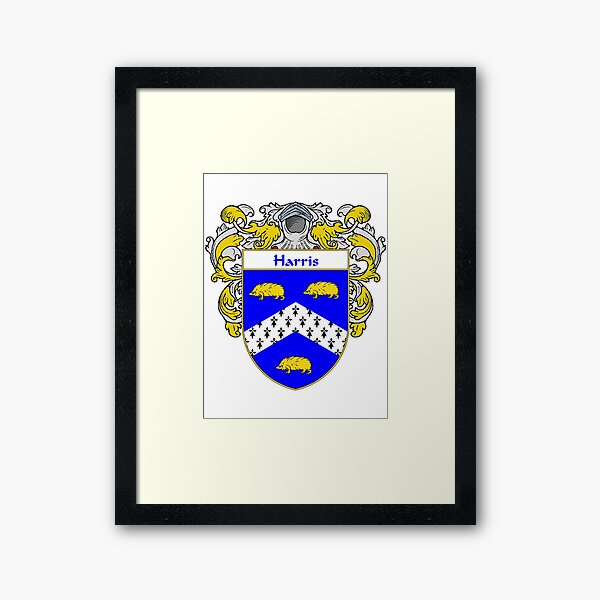 Harris Coat of Arms/Family Crest Framed Art Print