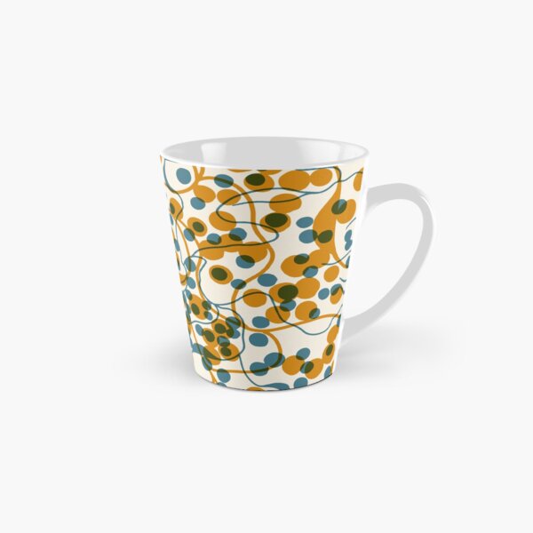 Flechten - Abstraktes Muster (Collema azureum) in Ocker-Petrol-Sand Tasse (konisch)