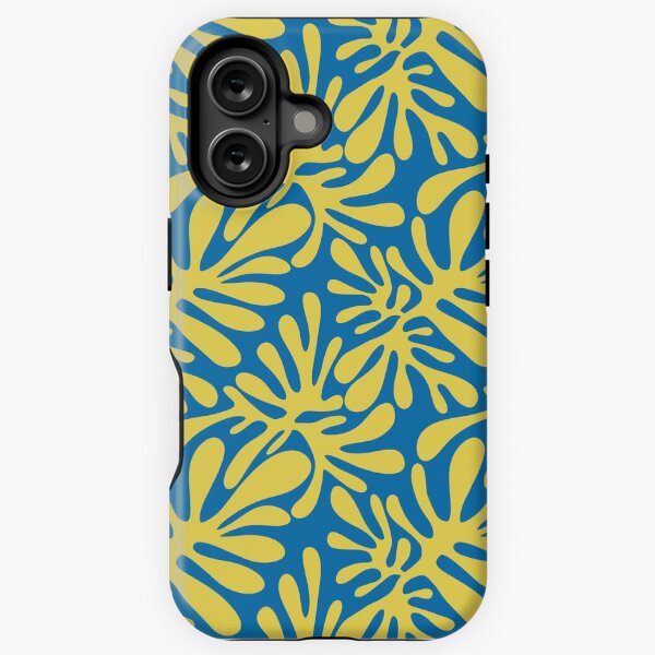 Item preview, Yellow and blue abstract shape pattern designed and sold by IevaLiART.