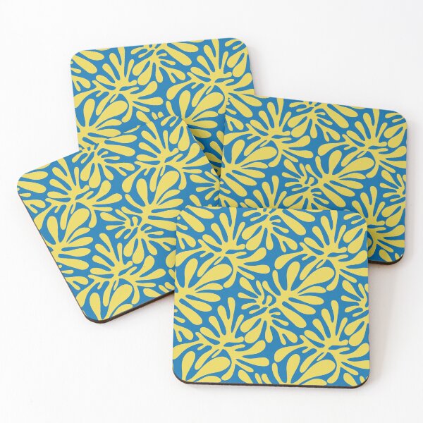Item preview, Yellow and blue abstract shape pattern designed and sold by IevaLiART.