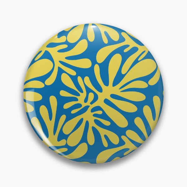 Item preview, Yellow and blue abstract shape pattern designed and sold by IevaLiART.