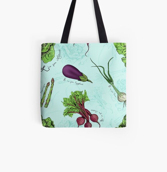 Alphabet Vegetables All Over Print Tote Bag