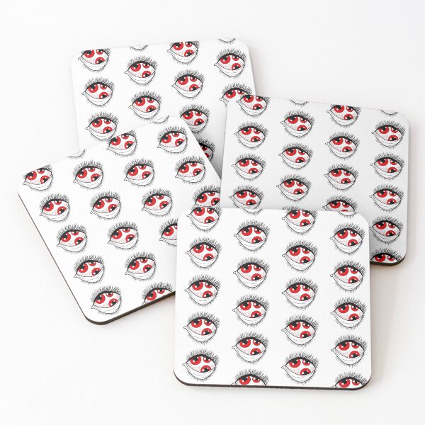 Item preview, Inkwork Of Ominous, Bizzare, Red Eyes (Multiple Eyes Pattern - White Background) designed and sold by Diamantina-ai.