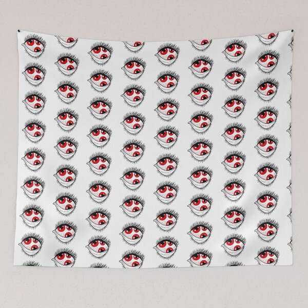 Item preview, Inkwork Of Ominous, Bizzare, Red Eyes (Multiple Eyes Pattern - White Background) designed and sold by Diamantina-ai.