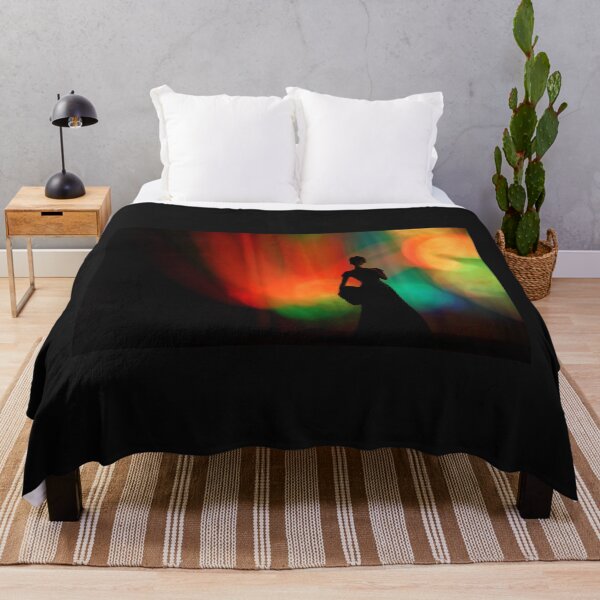 Item preview, A mysterious female silhouette figure standing in front of colorful background in the darkness designed and sold by FCEalin.