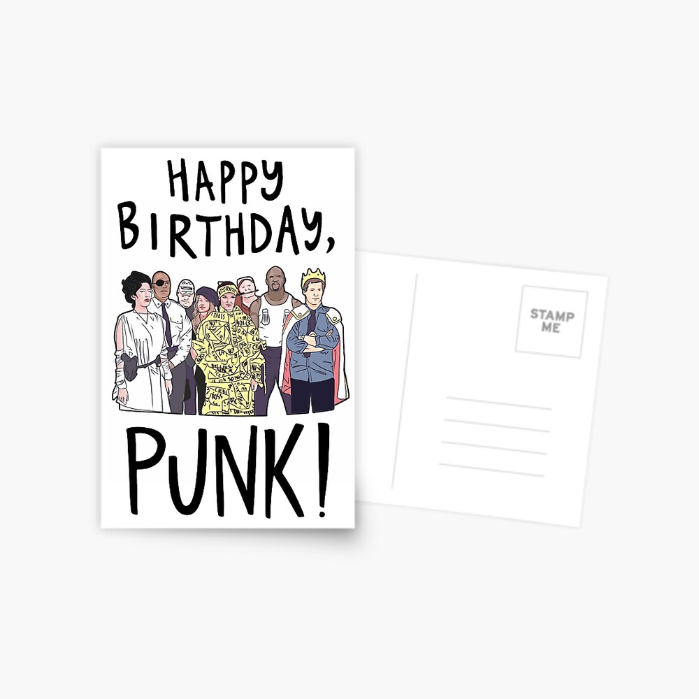 Carte De Vœux Joyeux Anniversaire Punk Par Illhustration Redbubble