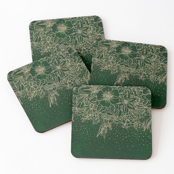 Item preview, Gold Doodles Floral confetti Green Design designed and sold by InovArtS.