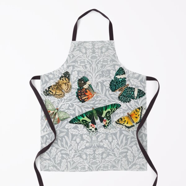 Item preview, BUTTERFLIES ,ACORNS, OAK LEAVES,FLOWERS Art Nouveau Red Green White  Floral Pattern designed and sold by BulganLumini.