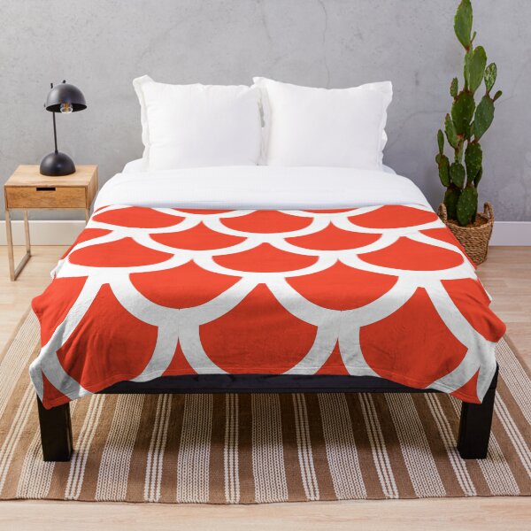 Item preview, Orange plain background and white art deco pattern designed and sold by Brontorino.