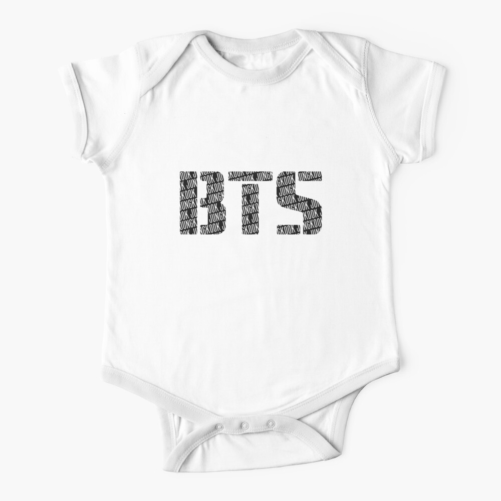 Bts Bangtan Boys Logo Font Jungkook Baby One Piece By Paolaazeneth Redbubble