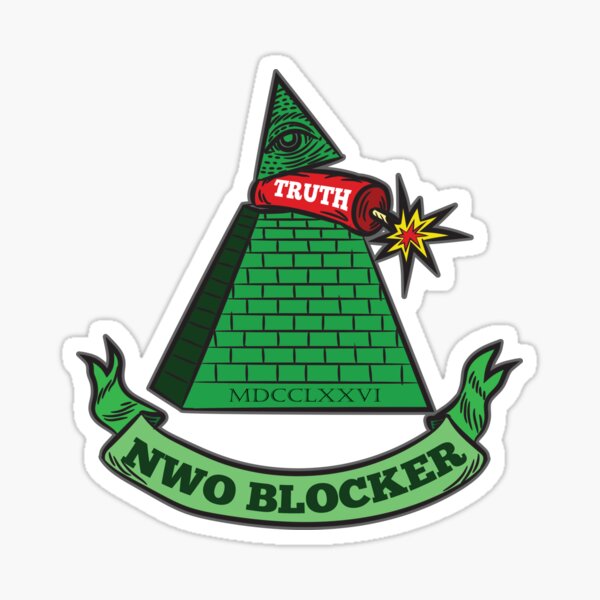 Anti NWO No World Order Blocker GIft For Men Women Sticker
