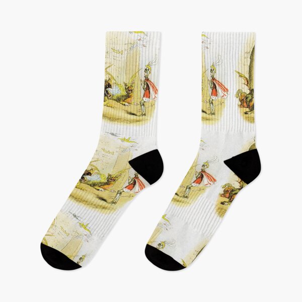 Item preview, Slaying dragons Jack the Giant killer vintage artwork illustration designed and sold by Vintage Designs +.