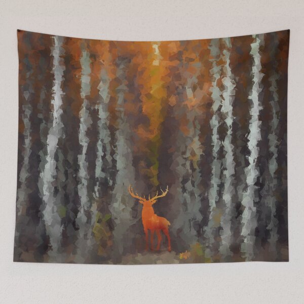 Item preview, Deer in golden forest designed and sold by shokA Design.