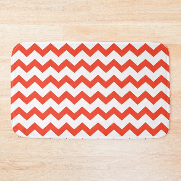 Item preview, Orange plain background with white geometric zig zag pattern designed and sold by Brontorino.