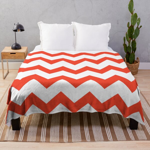 Item preview, Orange plain background with white geometric zig zag pattern designed and sold by Brontorino.
